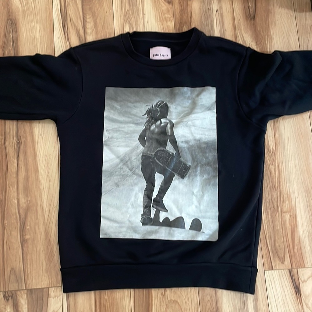 S Palm Angels Rasta Skateboard Crewneck